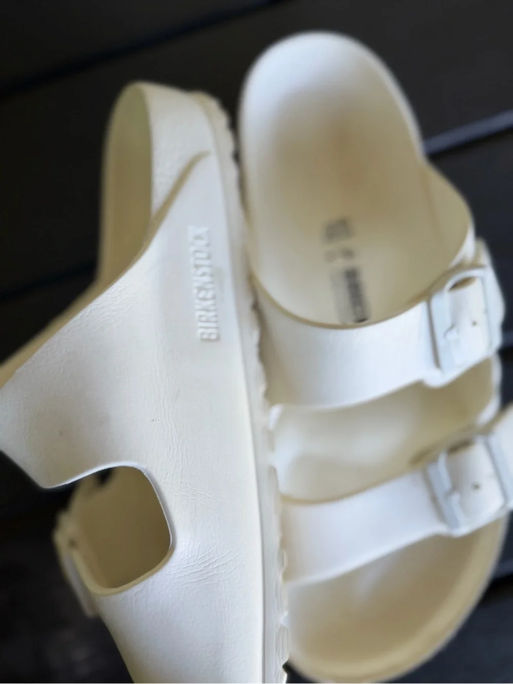 Birkenstock White-Buckle Slide Sandals - Picture 4 of 5
